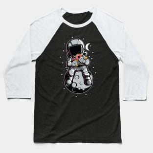 Astronaut Eating Donuts Baseball T-Shirt